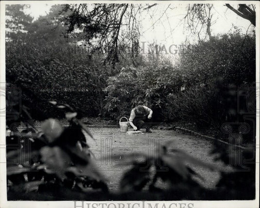 1954 Press Photo Police Investigate Ealing Double Murder of Mother & Daughter - Historic Images