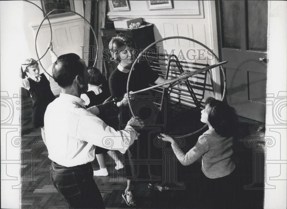 Press Photo The physical side of Teaching Deaf children to talk - Historic Images