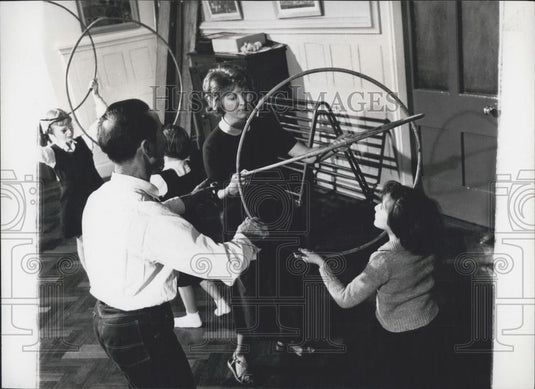 Press Photo The physical side of Teaching Deaf children to talk - Historic Images