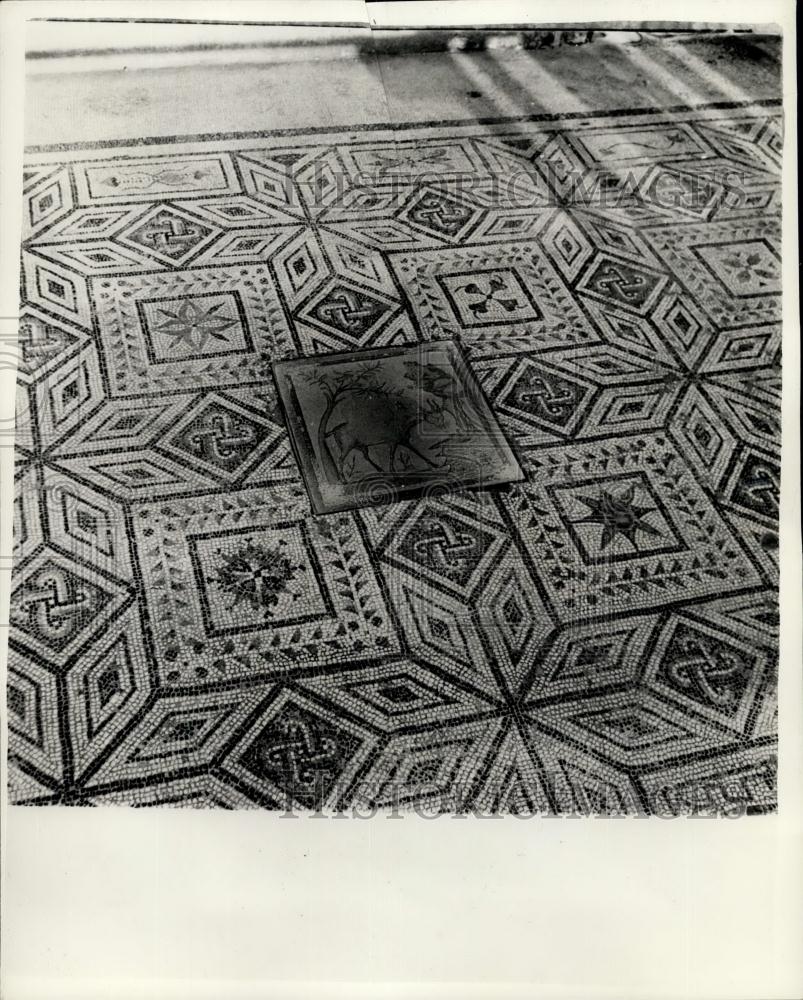 1956 Press Photo Mosaics at Sicily's "Valley of the Temples"-Agrigento, Sicily - Historic Images