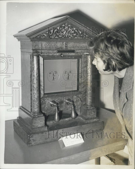 1961 Press Photo Historical Telephone Equipment On Show In London - Historic Images