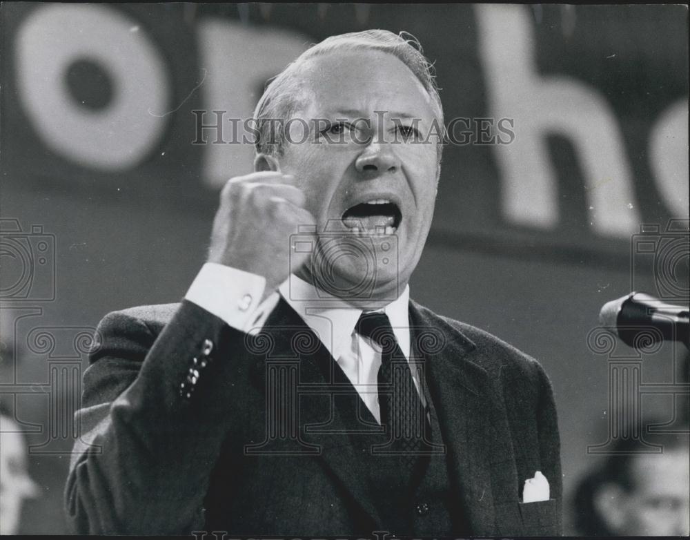 1967 Press Photo Edward Heath Conservative Party Leader Conference Brighton - Historic Images