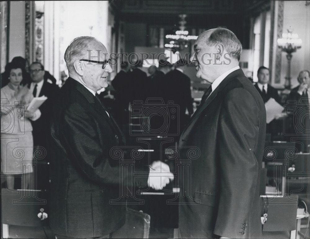 Press Photo U.S. Secretary of State Dean Rusk &amp; Foreign Minister Halvard Lange - Historic Images