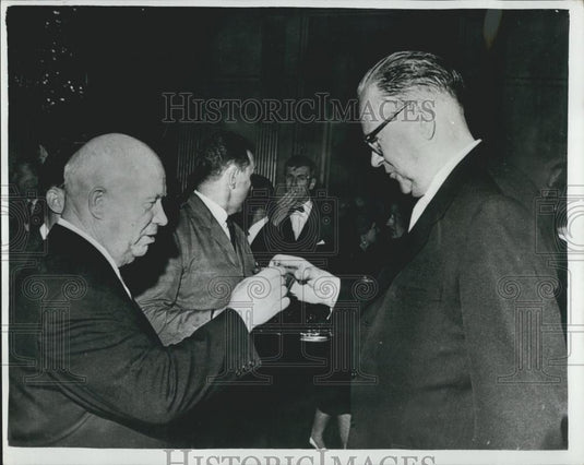 1964 Press Photo Prime Ministers Kruschev Erlander Meeting Sweden Visit - Historic Images