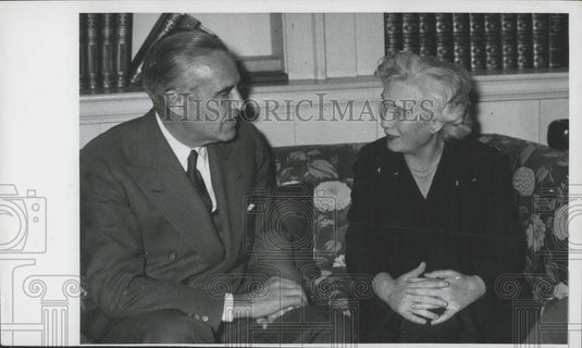 1956 Press Photo Anna Kethly of Hungary & NY Gov Averell Harriman - Historic Images