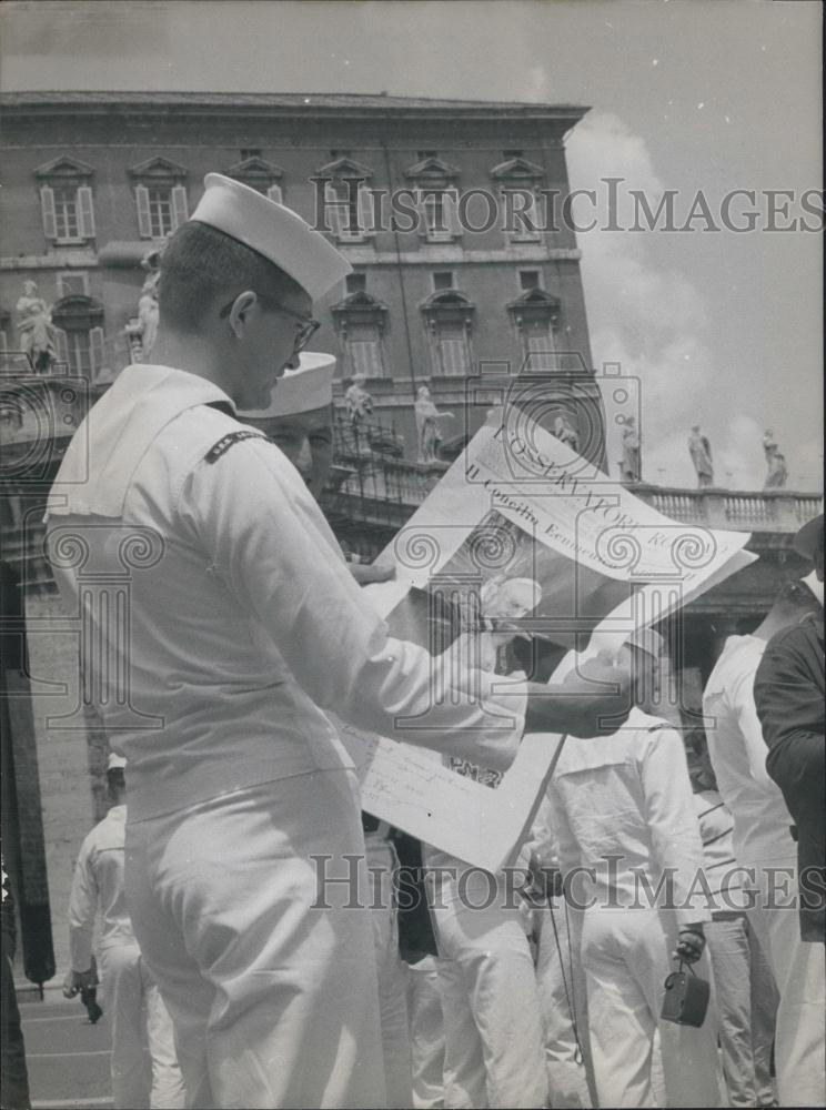 1963 Press Photo Pope Hospitalized, American Soldiers, Giovanni XXIII - Historic Images