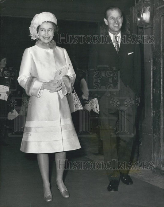 1972 Press Photo Queen Duke Edinburgh Leave Westminster Abbey Anniversary - Historic Images