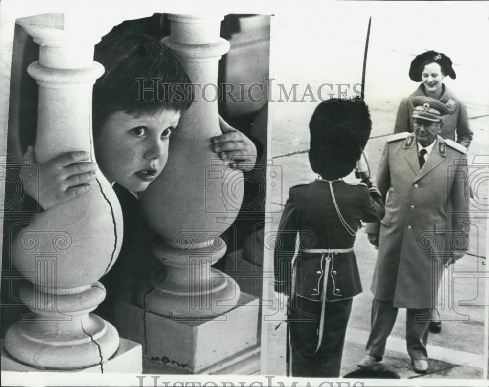 1974 Press Photo President Tito of Yugoslavia &amp; wife &amp; Prince Frederick - Historic Images