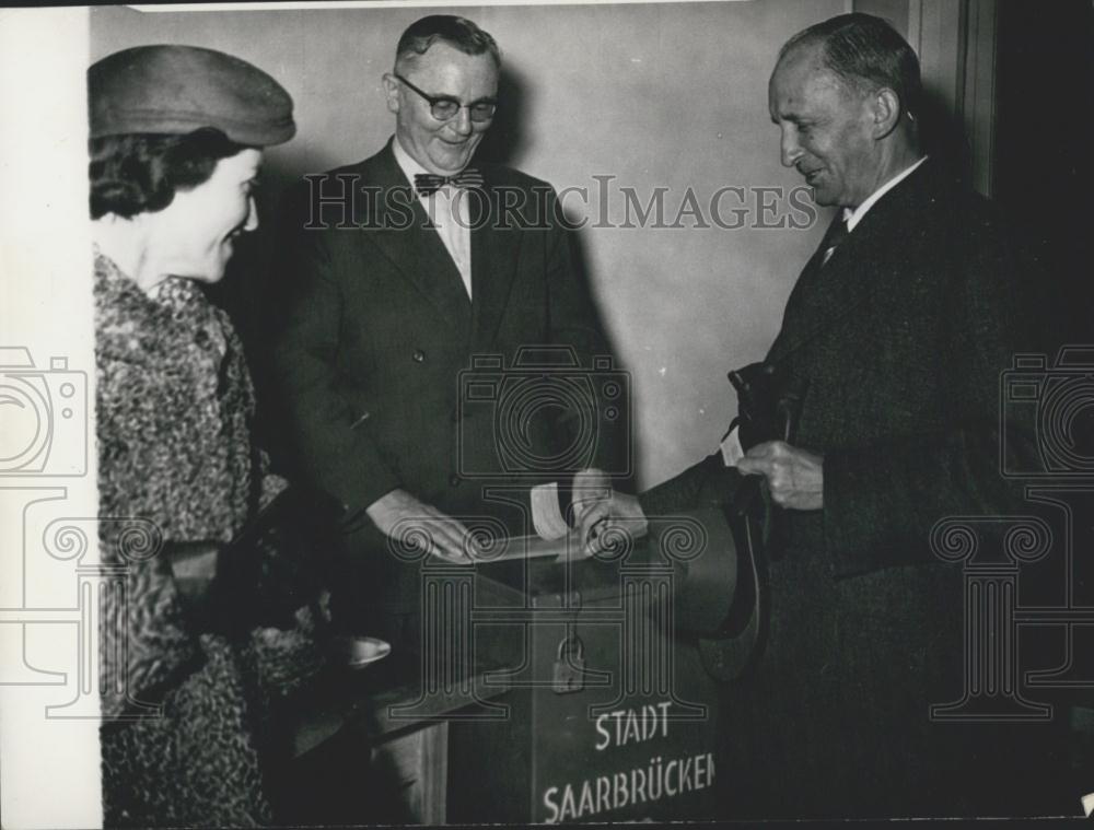 1955 Press Photo Parliament Elections, Saar, Heinrich Welsch, Prime Minister - Historic Images