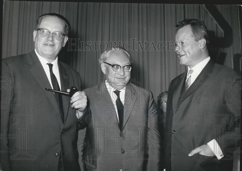 1962 Press Photo Herbert Wehner Erich Ollenhauer Willy Brandt Germany President - Historic Images