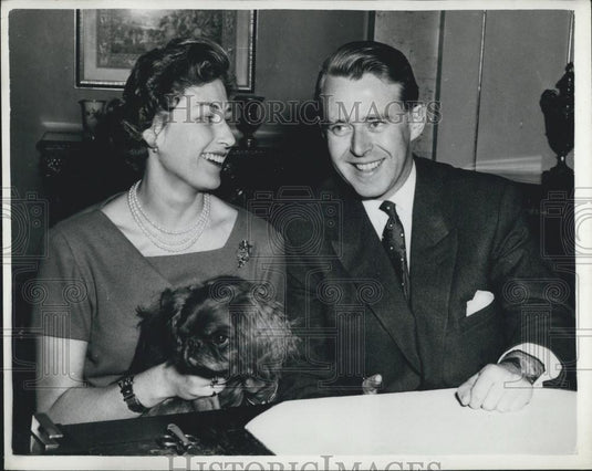 1961 Press Photo Princess Astrid of Norway & fiance Mr. Johan Martin Ferner - Historic Images