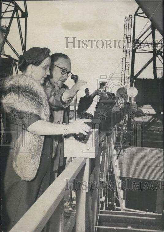 1954 Press Photo France's first Lady ,Madame Coty - Historic Images