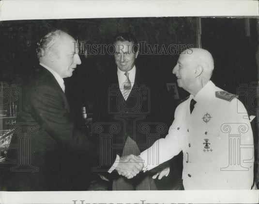 1972 Press Photo Walter Scheel & General Franco - Historic Images