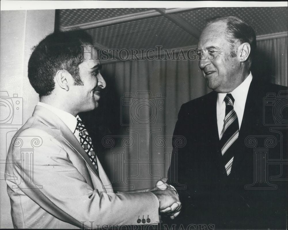 1971 Press Photo USA Secy State Wm Rogers And King Husein Of Jordan In Amman - Historic Images