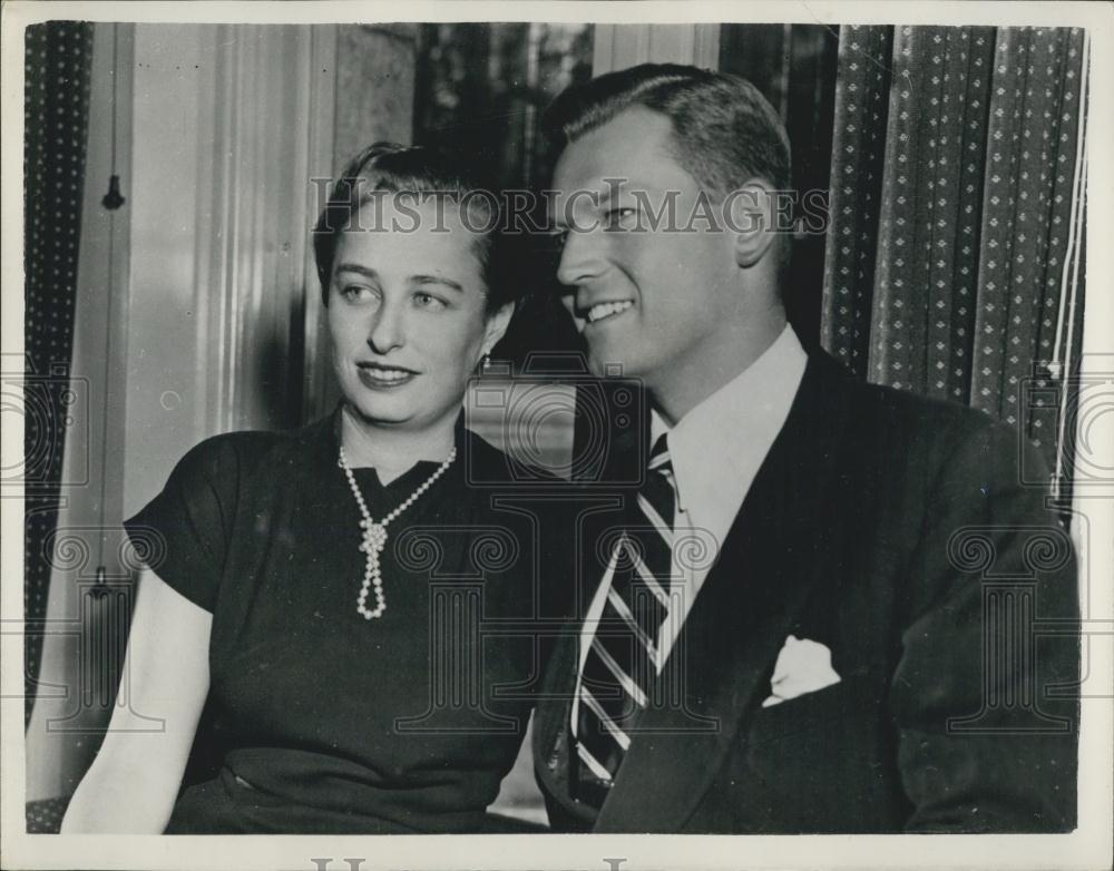 1953 Press Photo Princess Ragnhild &amp; fiance Mr. Erloing Lorentzen - Historic Images