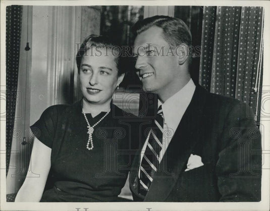 1953 Press Photo Princess Ragnhild & fiance Mr. Erloing Lorentzen - Historic Images