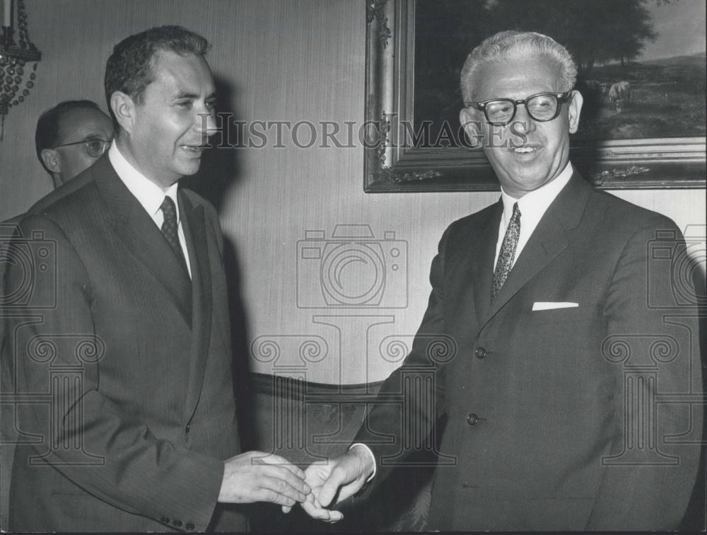 1966 Press Photo US Delegate UNO Arthur Goldberg, Italy Prime Minister Aldo Moro - Historic Images