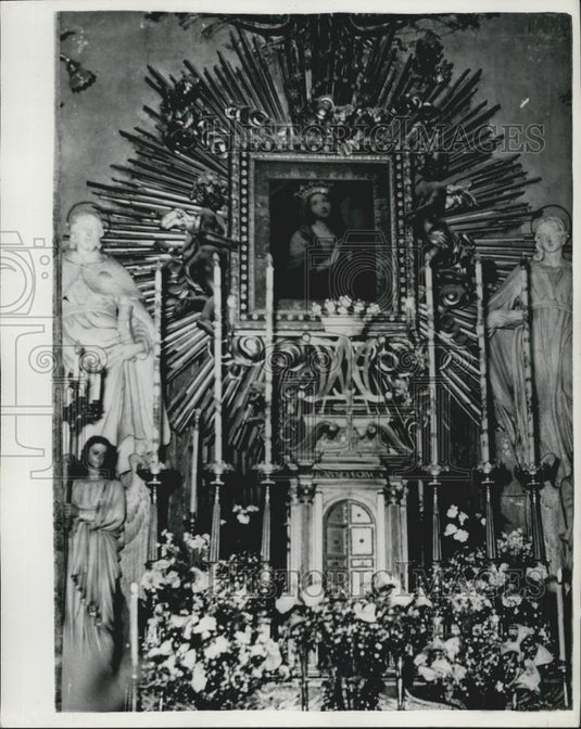 1954 Press Photo portrait of the Virgin Mary - at Vicovaro, Italy - Historic Images