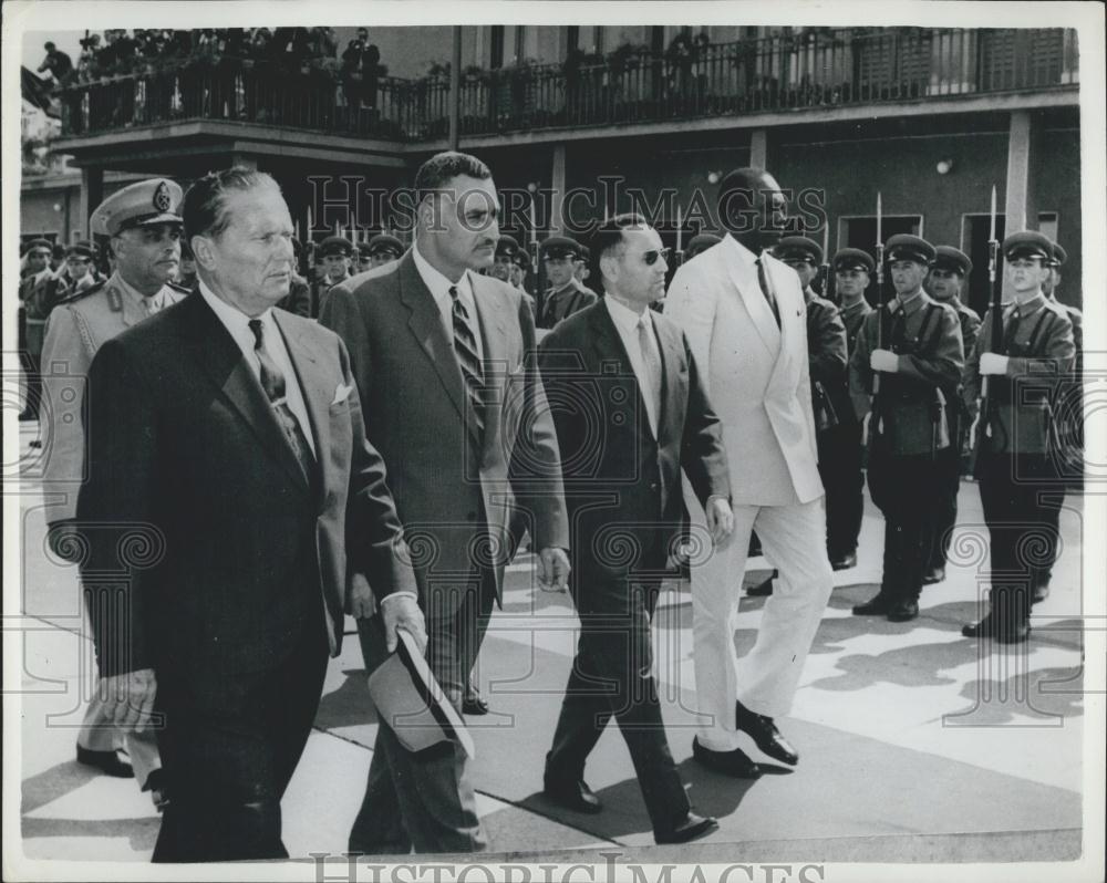 1961 Press Photo Pres. Tito ,Pres. Nasser ,Ben Kedda&amp;Mali Modibo Keita - Historic Images