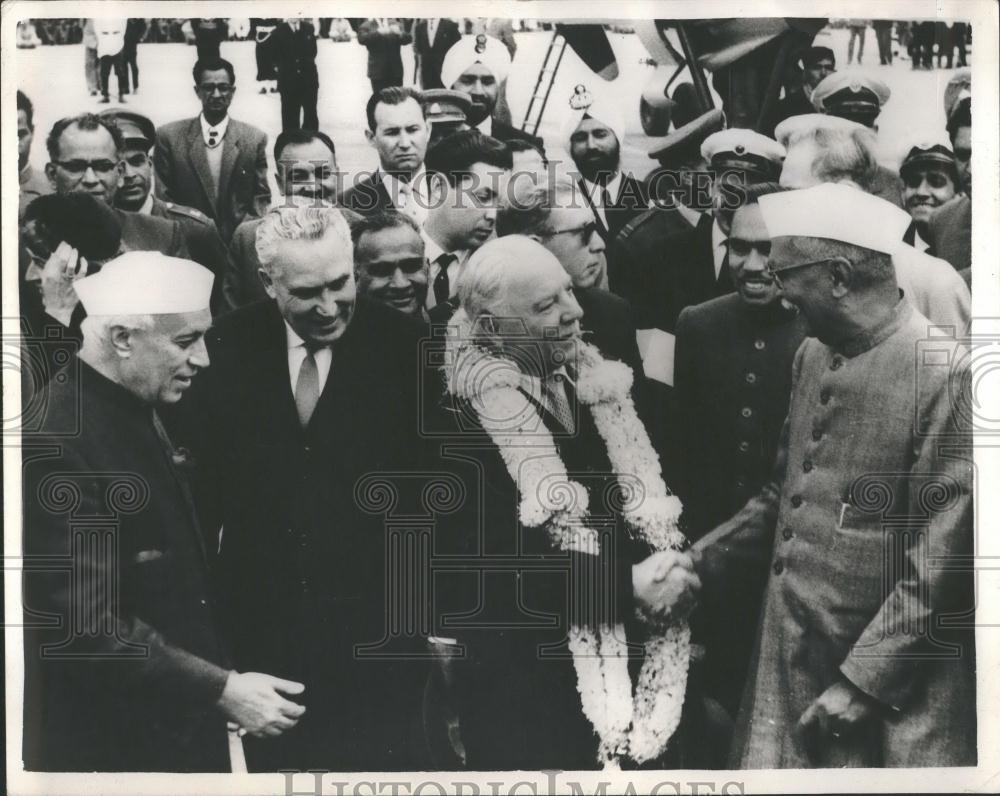 1960 Press Photo India PM Mr. Nehru & Mr. Voroshilov South Africa - Historic Images