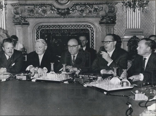 Press Photo German Foreign Minister Von Erhard, Hallstein & Brentano - Historic Images