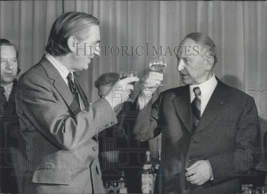 1976 Press Photo Len Murray ,Gen Sec of the T.U.C & Russian Boris Ponomarev - Historic Images