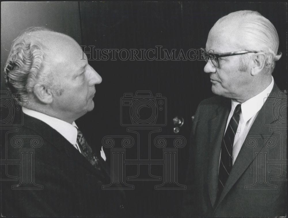 1971 Press Photo German Minister Walter Scheel &amp; US Kenneth Rush - Historic Images