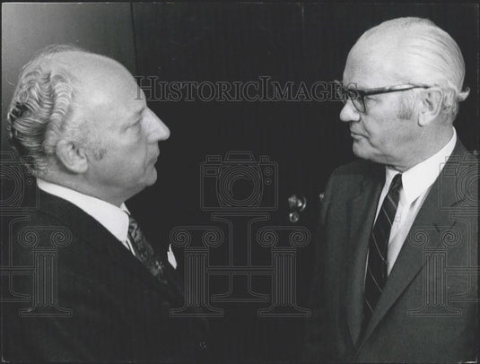 1971 Press Photo German Minister Walter Scheel & US Kenneth Rush - Historic Images