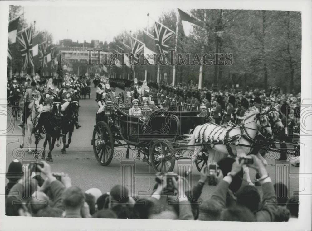 1958 Press Photo President Gronchi Arrives On State Visit to London - Historic Images