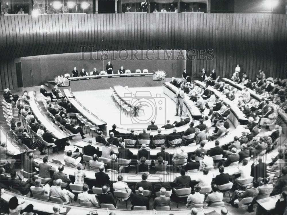 1973 Press Photo UN-Building Inaugurated In Geneva Congress Hall Mr Waldheim - Historic Images