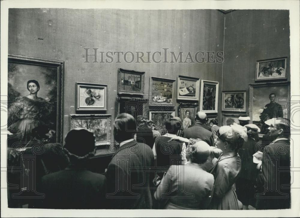 1956 Press Photo Royal Academy. Model of New Office Block on Show - Historic Images