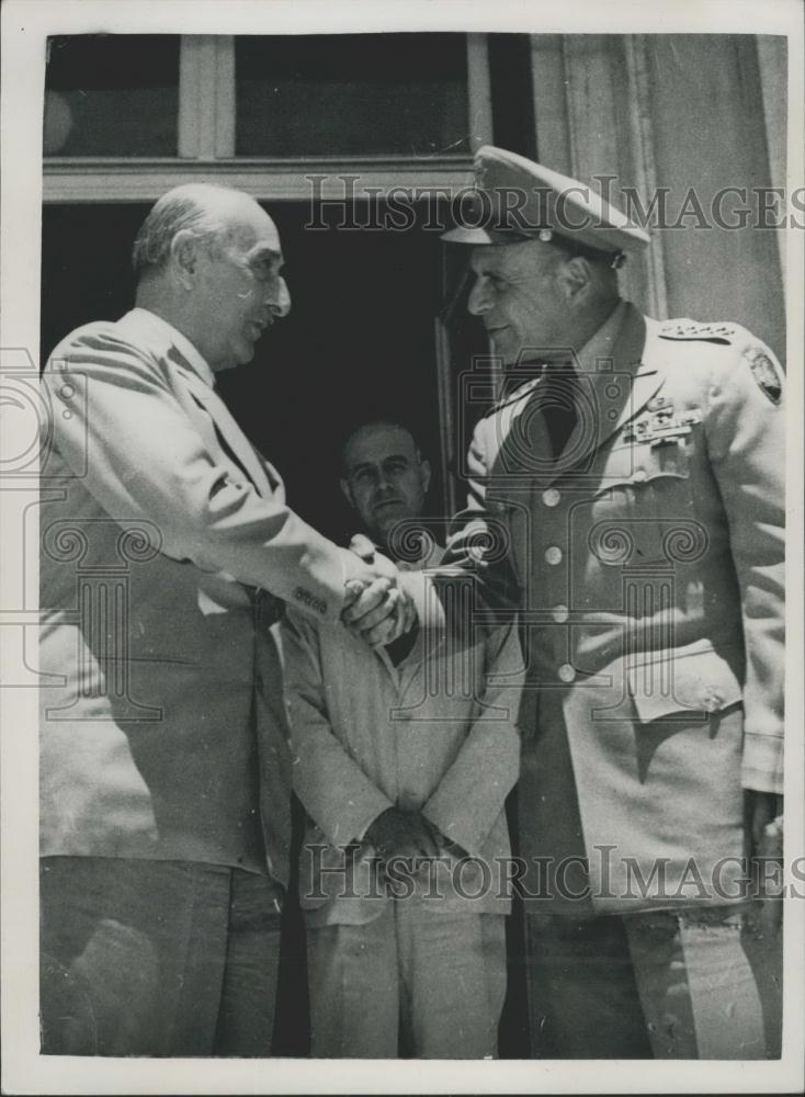 1953 Press Photo General Matthew Ridgway, Marshal Papagos, Greece - Historic Images
