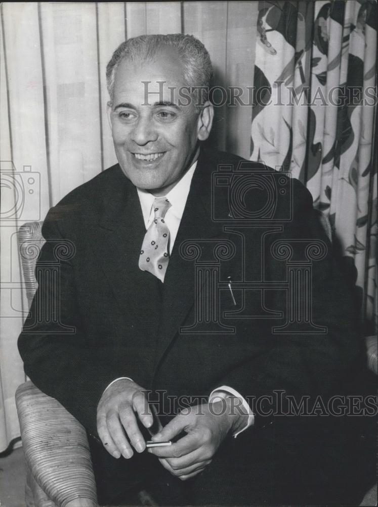 1957 Press Photo President Iranian Chamber Commerce Abdul Hassan Sagechi - Historic Images