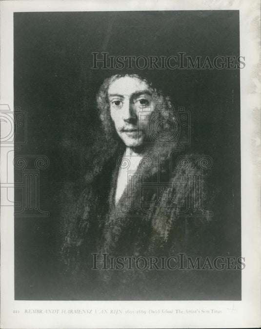 1966 Press Photo The Artist's Son Titus Painting Rembrandt Stolen Dulwich - Historic Images