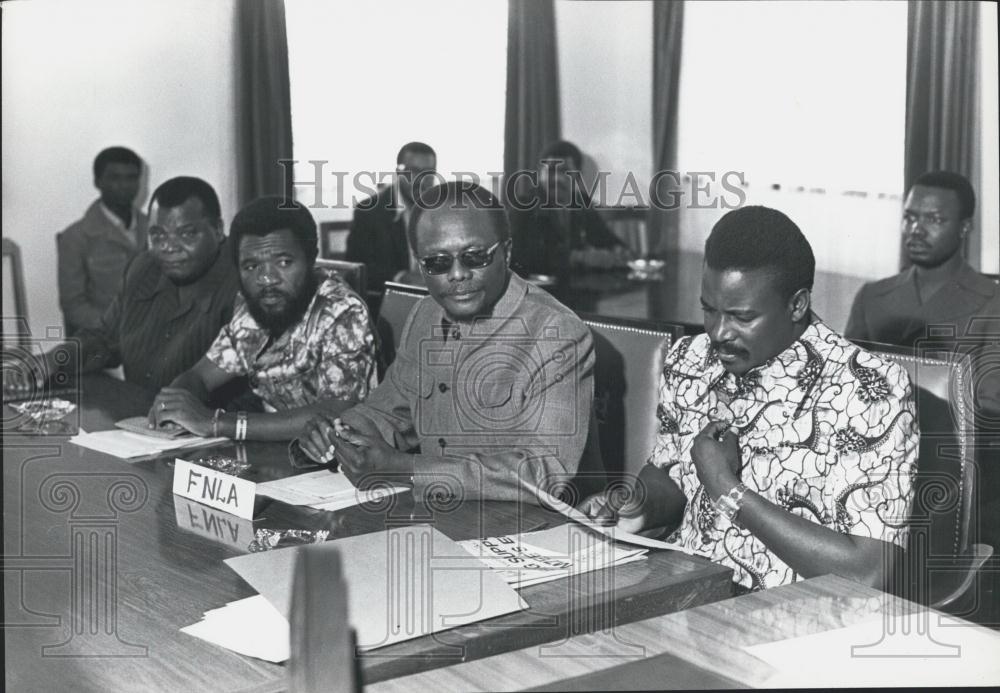 Press Photo FNLA Delegation Azevedo Daniel Chipenda Dr Roberto Henrick Vaal Neto - Historic Images