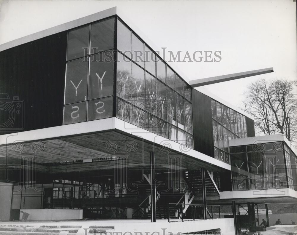 1958 Press Photo Construction, Brussels International Exhibition - Historic Images