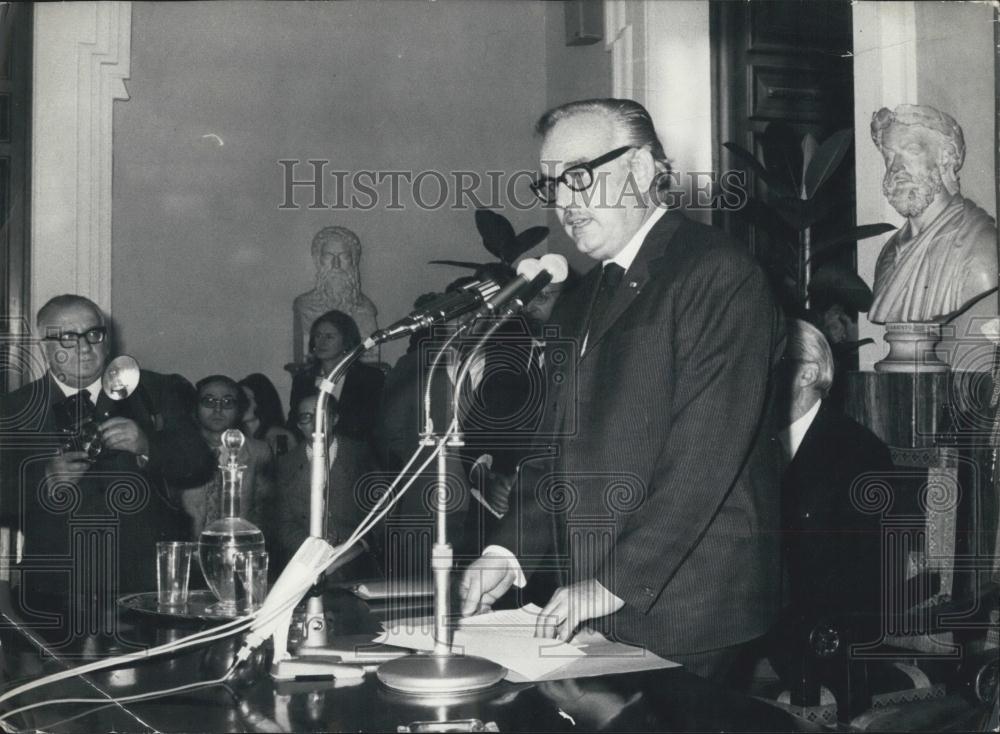 1970 Press Photo Prince Raniere speaking to the CIESM - Historic Images