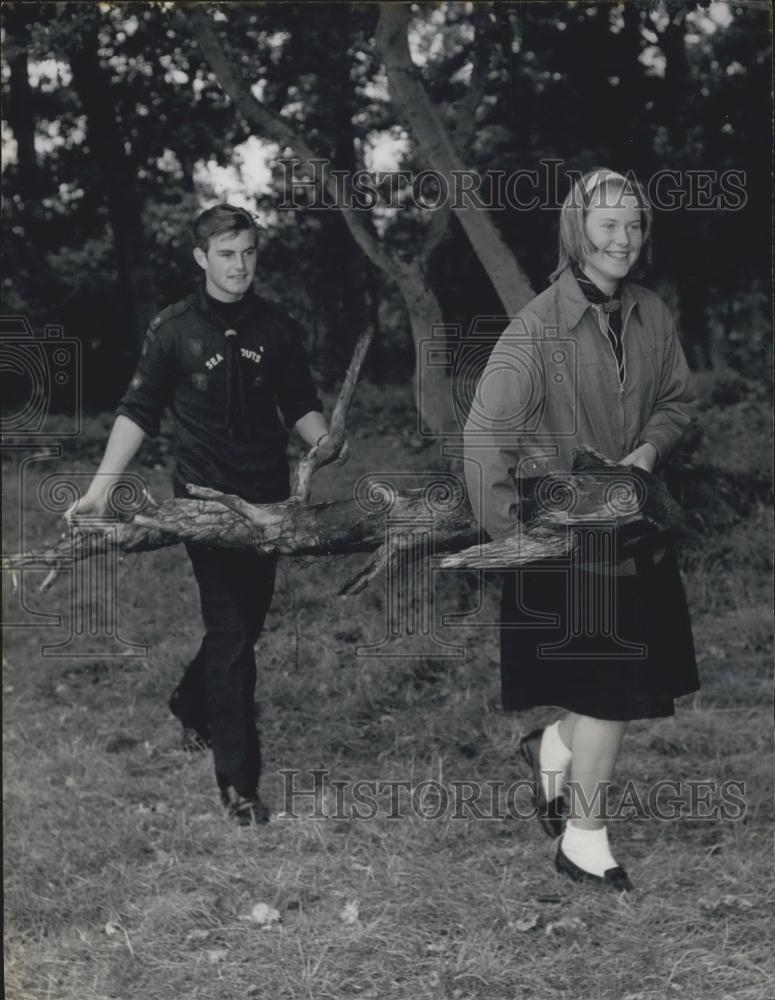 1964 Press Photo Britain&#39;s First Mixed Scout/Guide Troop- Sennowe Park, Guist - Historic Images