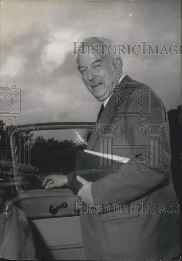 1955 Press Photo H.E. Casa Rojas Meets French F Min M. Pinay-Spain Intervention - Historic Images