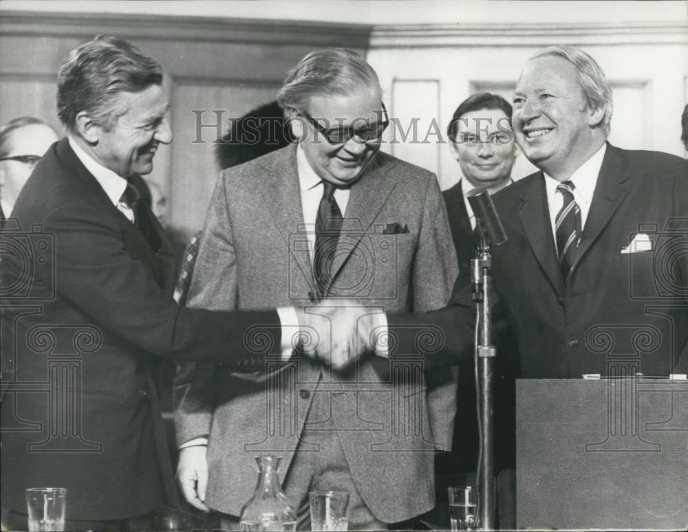 1973 Press Photo Prime Minister Edward Heath Geoffrey Rippon London Conference - Historic Images