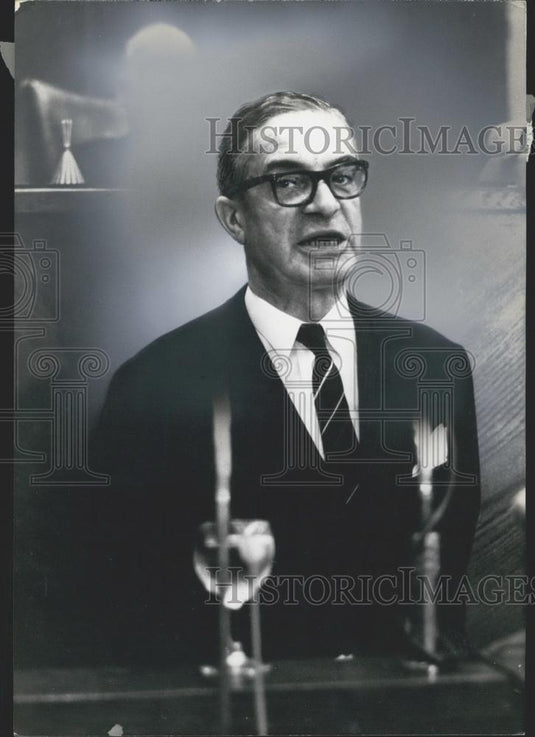 Press Photo M. Jean Rey at European Parliament in Strasburg - Historic Images