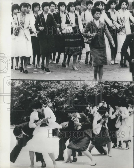 1979 Press Photo 20 Japanese policewoman as Mrs. Thatcher 's bodyguards - Historic Images