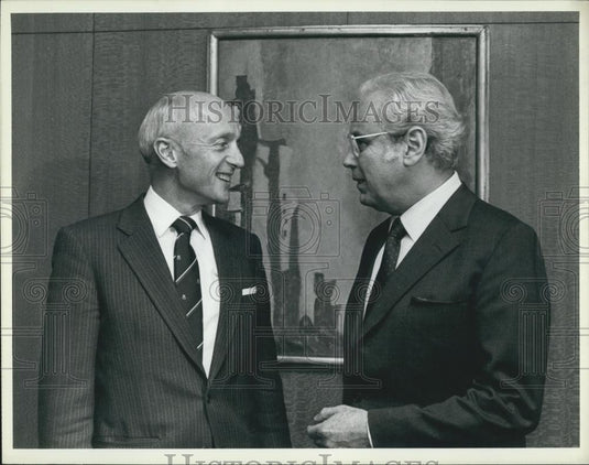 1984 Press Photo Secretary-General Javier Perez de Cuellar & Kare Willoch Norwa - Historic Images
