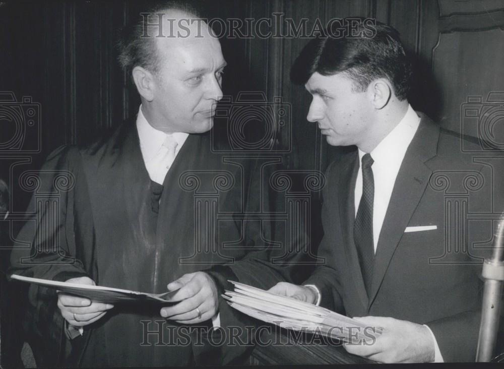 1967 Press Photo Jurgen Henschel Kidnapping Defendant Friedhelm Baumert Trial - Historic Images