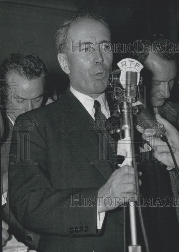 1957 Press Photo M. Antoine Pinay Elysee Palace new cabinet France government - Historic Images