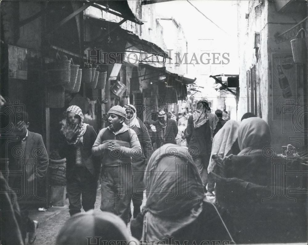 1964 Press Photo Via Dolorosa First Station Cross Christ Covent Ecco Homo Jordan - Historic Images