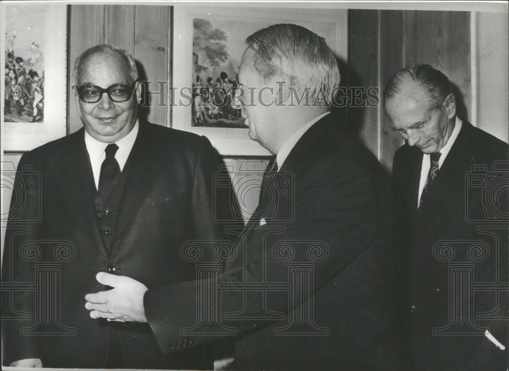 1973 Press Photo Prime Minister Edward Heath Meets Envoy Mohammed Al-Zayyat - Historic Images