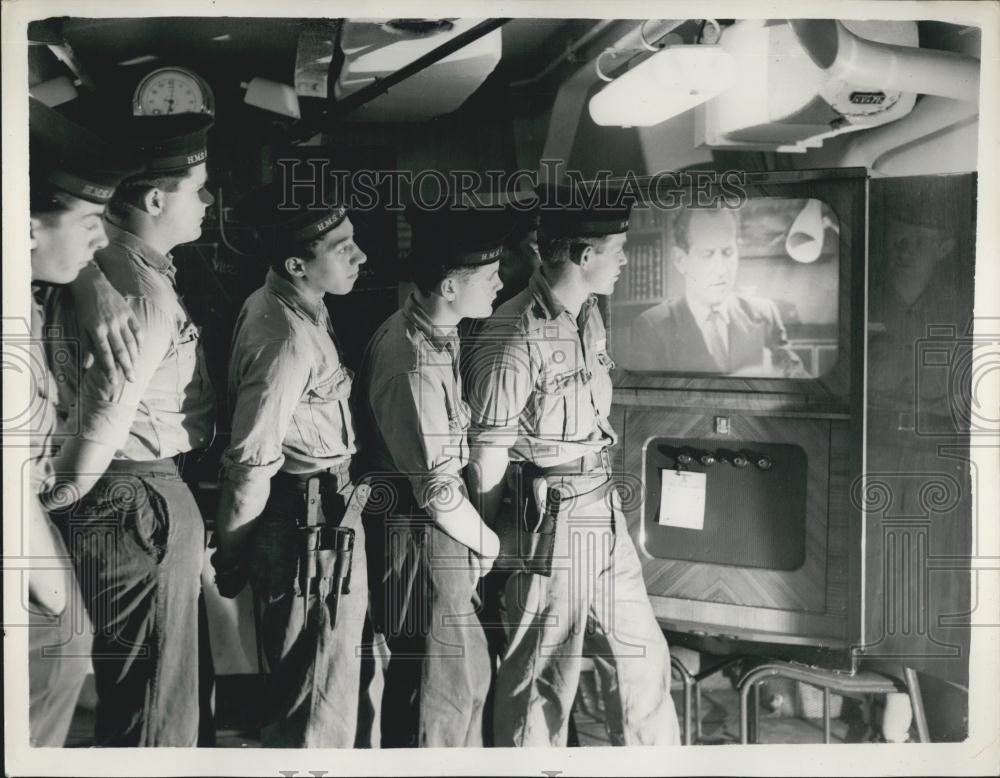 1955 Press Photo H.M.S. Ark Royal ,Britain&#39;s most modern Aircraft carrier - Historic Images