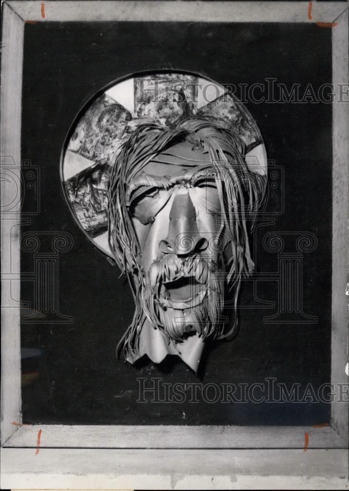 1955 Press Photo Christ&#39;s Head Sculpted By Doctor - Historic Images