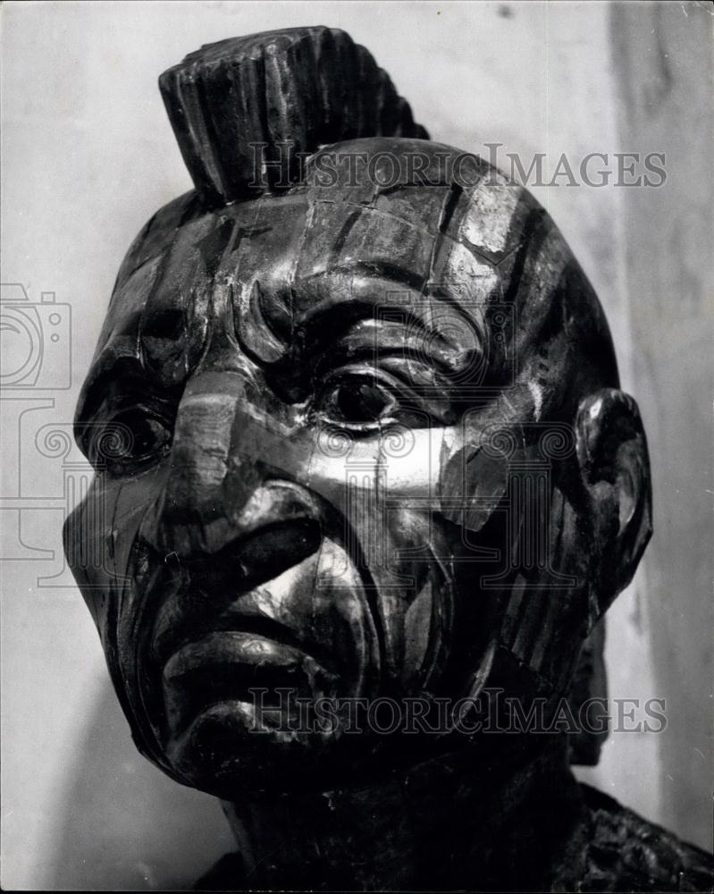 Press Photo Mohawk Warrior - a ship&#39;s figurehead - Historic Images